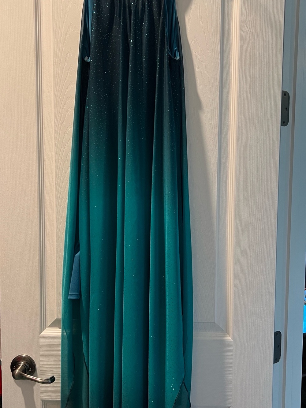 VENUS Teal to Deep Teal Ombre Sparkle Maxi Skirt